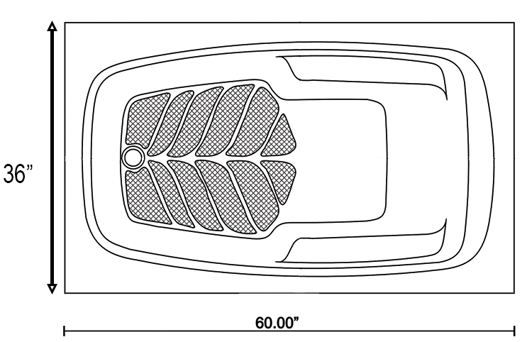 60x36 cultured marble tub drawing
